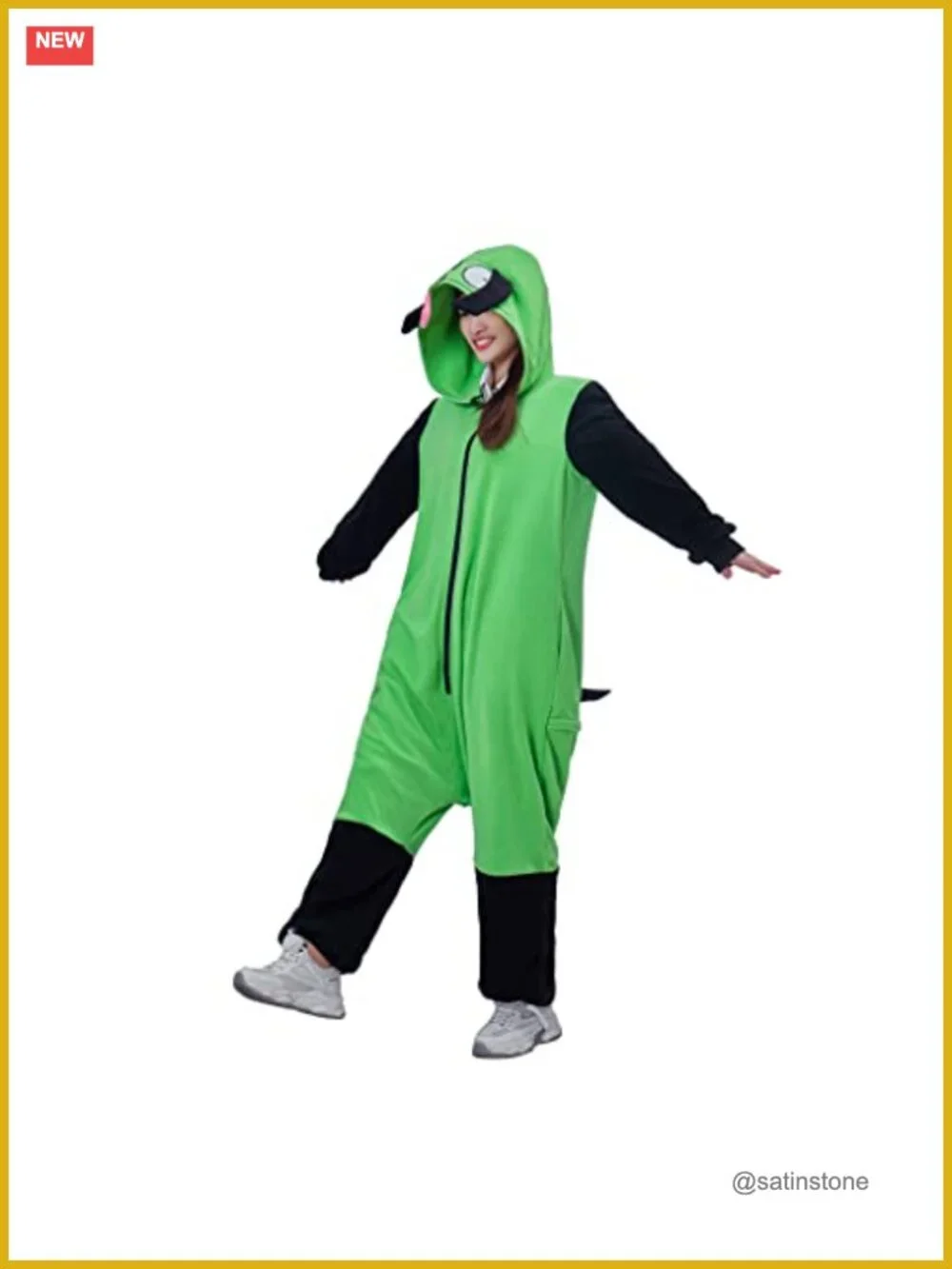 Invader Zim Cosplay Onesie Pajama - Anime Sleepwear with Hood and Zipper